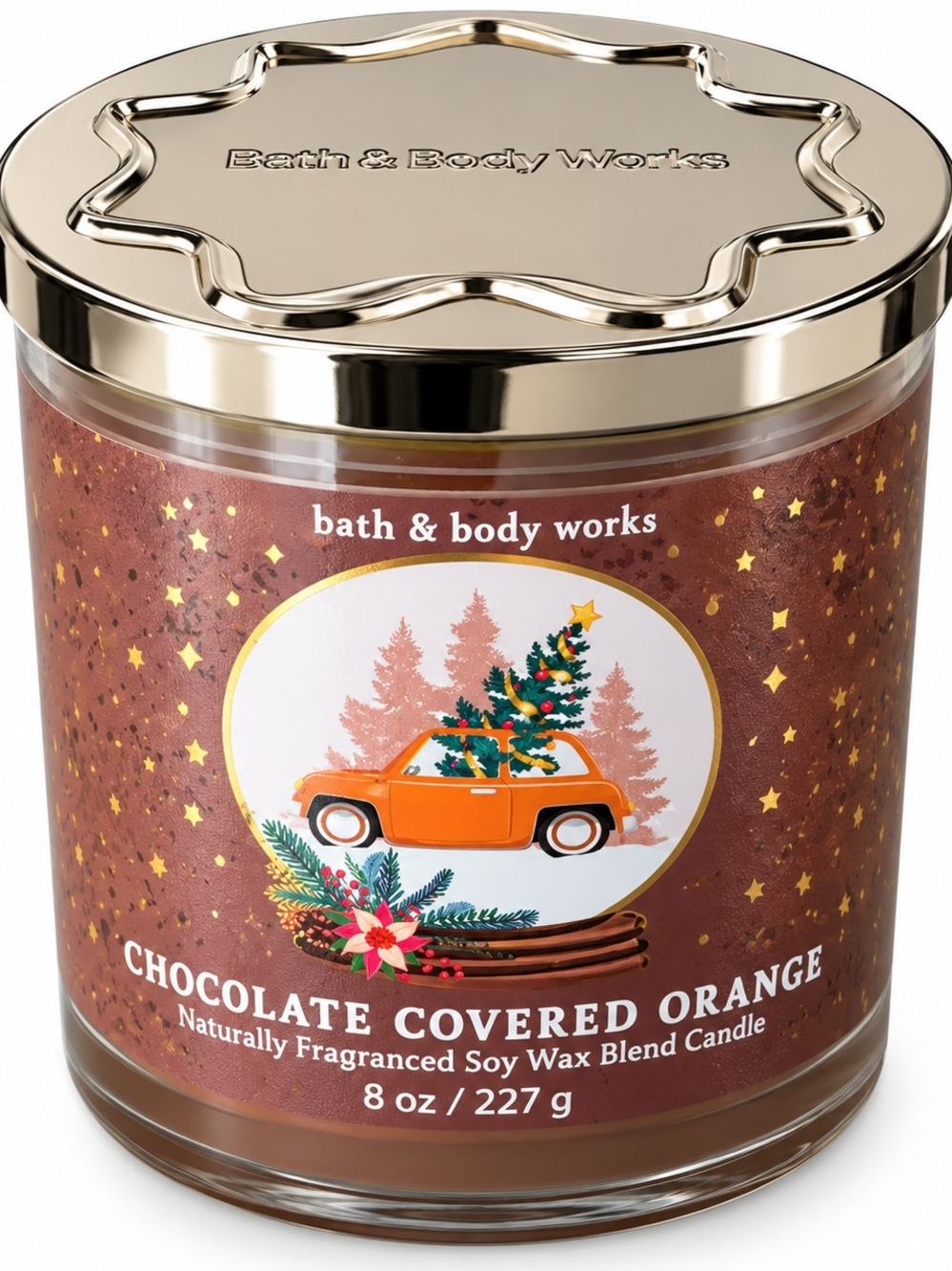 Bath & Body Works Chocolate Covered Orange Candle — Brown & Gold